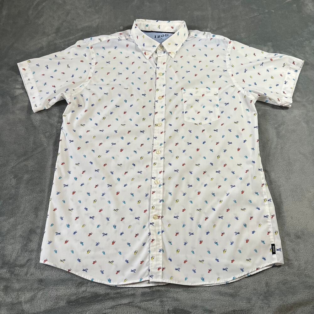 IZOD Men's Classic Beach Chair Print Button-Down Shirt Size XL Coastal Nautical
